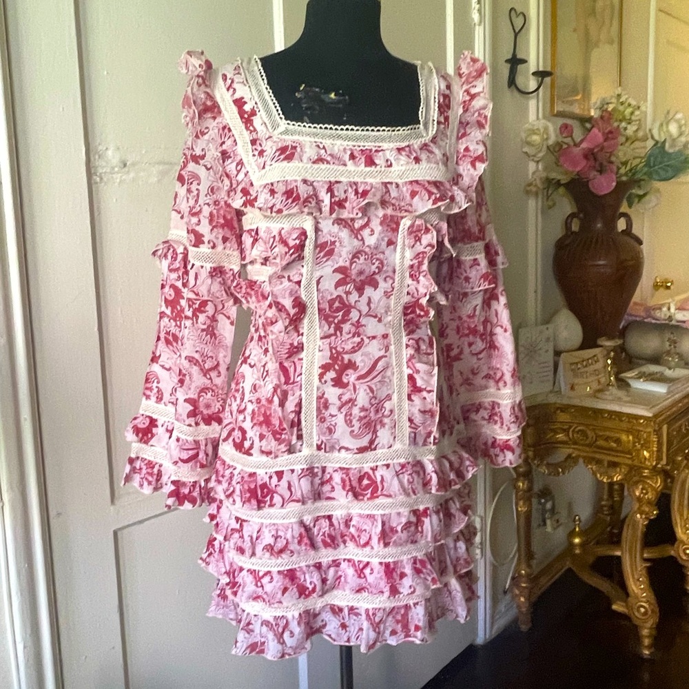 Romantic Flower Ruffle Dress